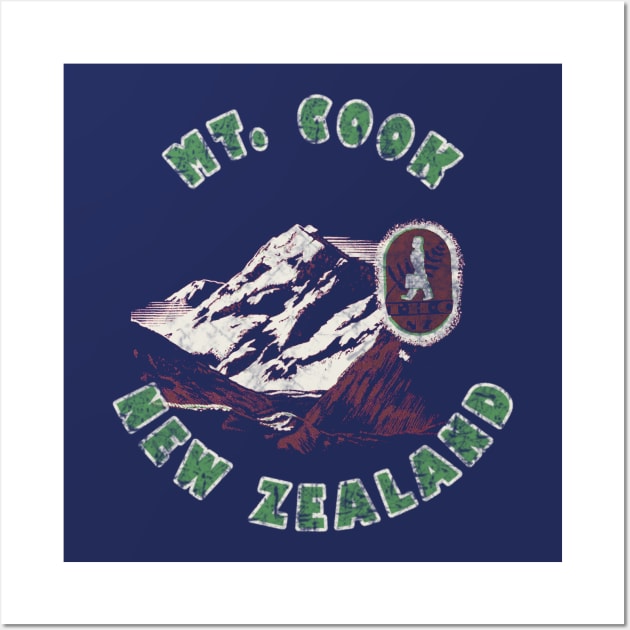 Mt. Cook New Zealand Vintage Wall Art by Hilda74